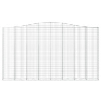 Produktbild för Gabioner bågformade 2 st 400x30x220/240 cm galvaniserat järn