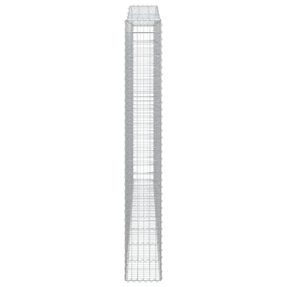 Produktbild för Gabioner bågformade 2 st 400x30x220/240 cm galvaniserat järn