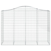 Produktbild för Gabioner bågformade 9 st 200x50x140/160 cm galvaniserat järn