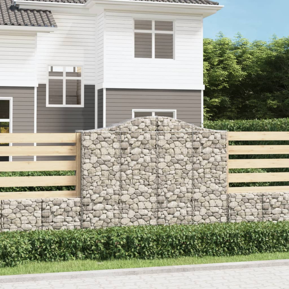 Produktbild för Gabioner bågformade 2 st 200x50x160/180 cm galvaniserat järn