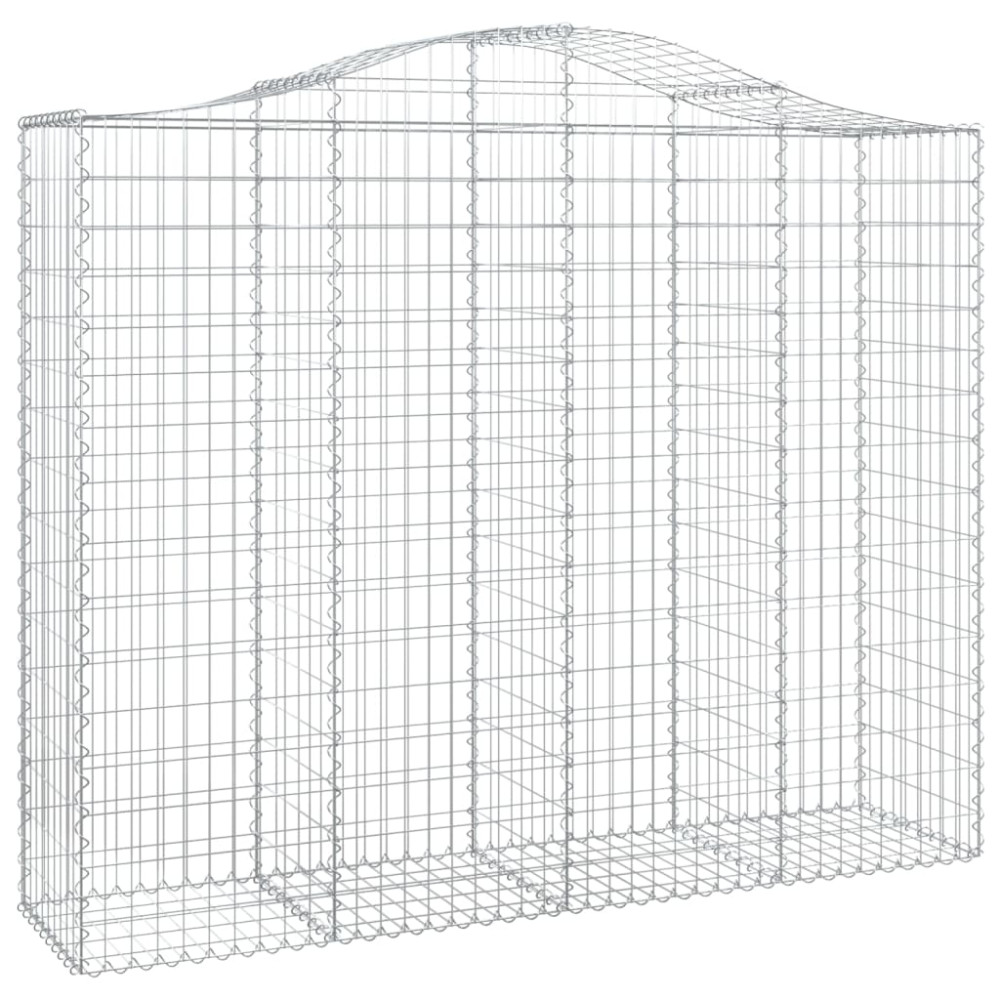 Produktbild för Gabioner bågformade 2 st 200x50x160/180 cm galvaniserat järn