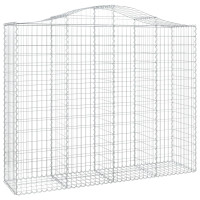 Produktbild för Gabioner bågformade 2 st 200x50x160/180 cm galvaniserat järn