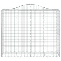 Produktbild för Gabioner bågformade 2 st 200x50x160/180 cm galvaniserat järn