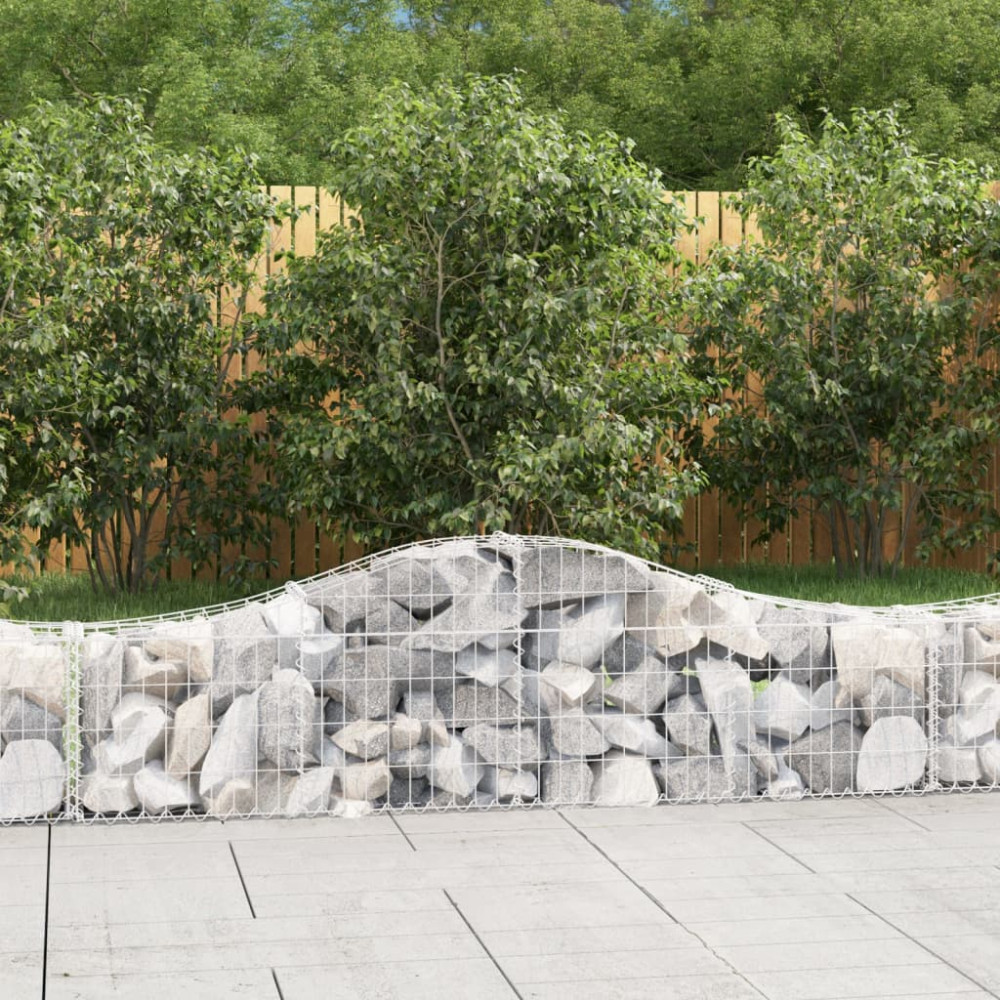 Produktbild för Gabion bågformad 4 st 200x30x40/60 cm galvaniserat järn
