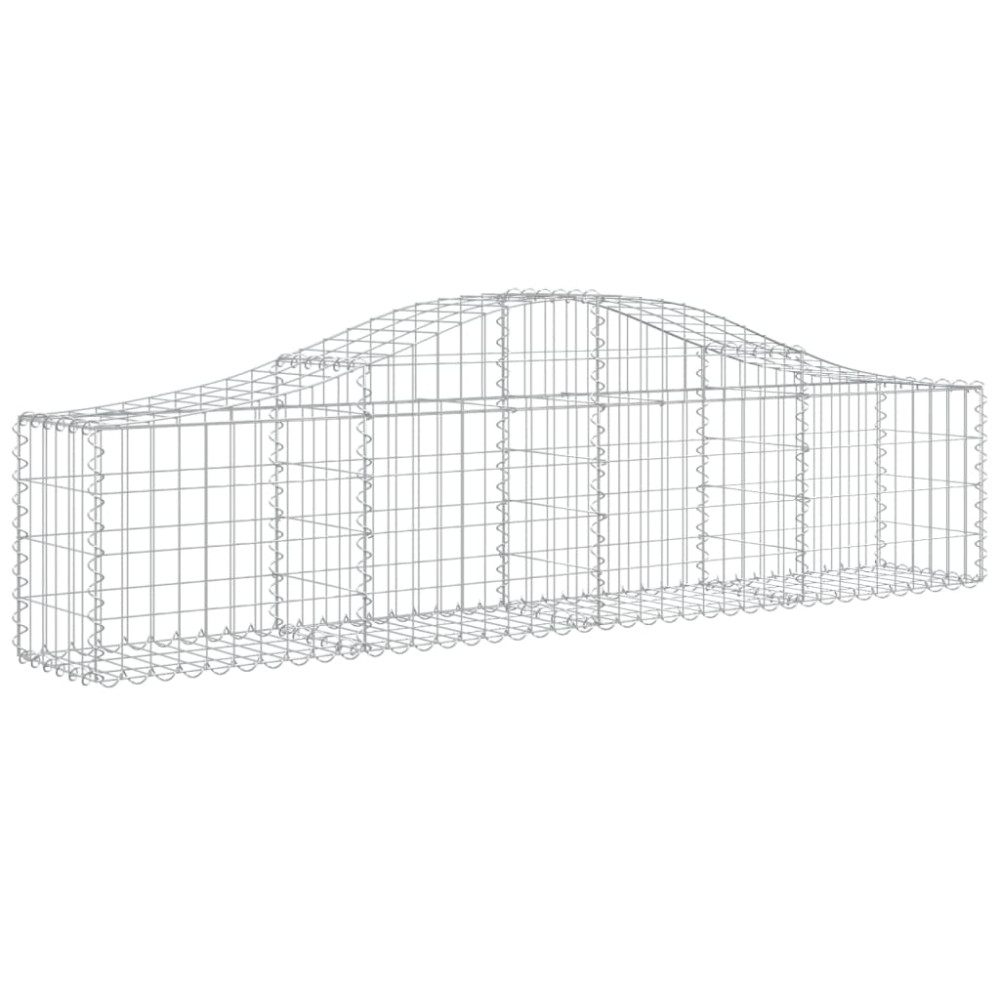 Produktbild för Gabion bågformad 4 st 200x30x40/60 cm galvaniserat järn