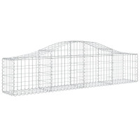 Produktbild för Gabion bågformad 4 st 200x30x40/60 cm galvaniserat järn