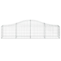 Produktbild för Gabion bågformad 4 st 200x30x40/60 cm galvaniserat järn
