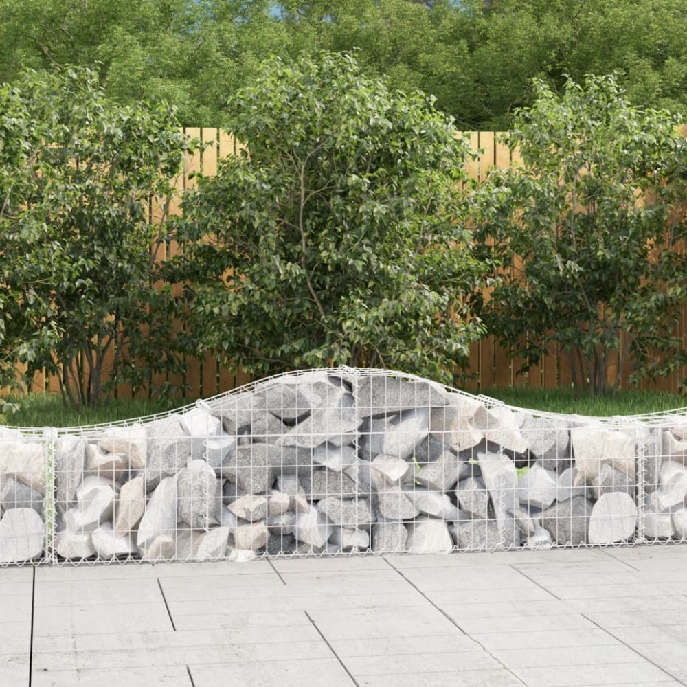 Produktbild för Gabion bågformad 3 st 200x30x40/60 cm galvaniserat järn