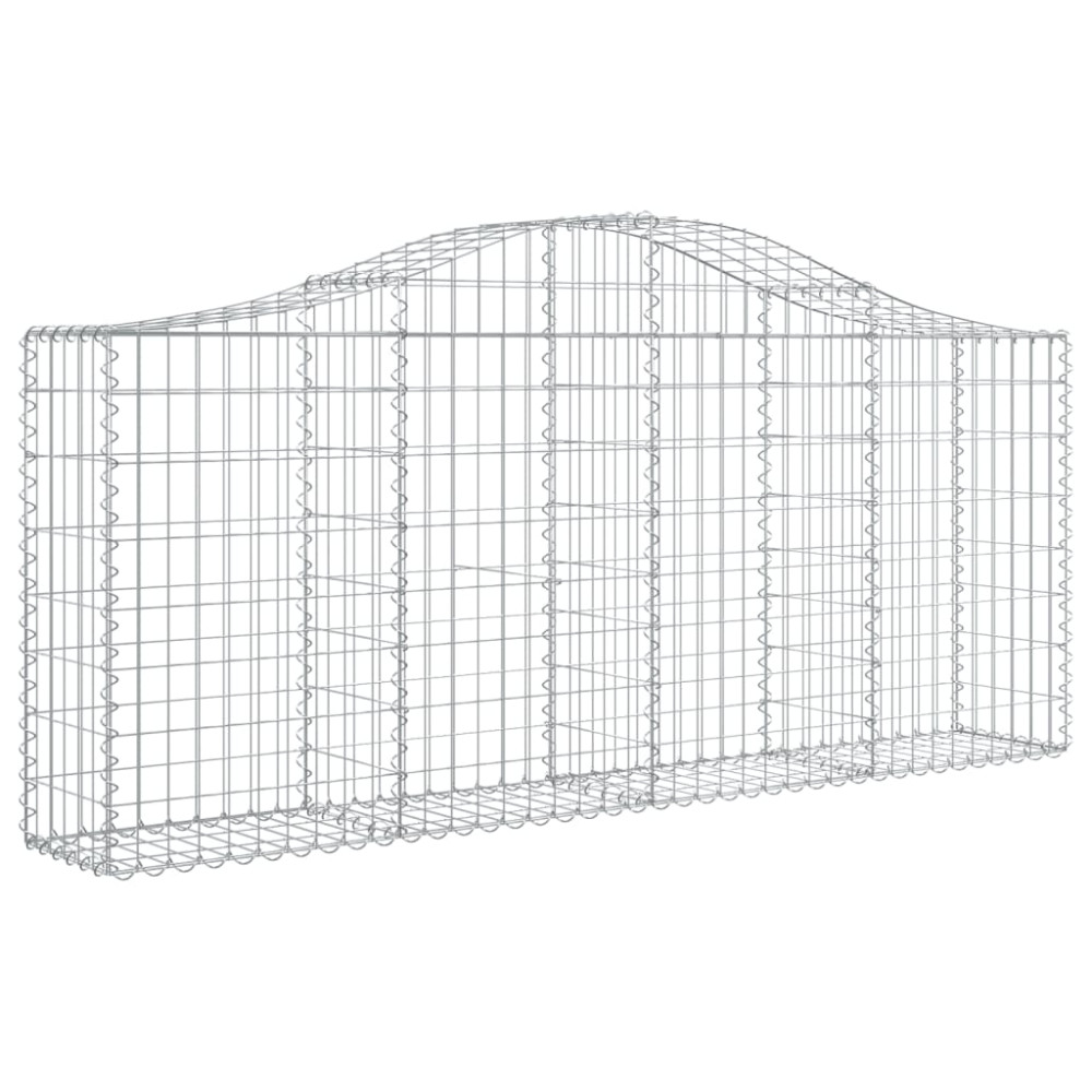 Produktbild för Gabioner bågformade 9 st 200x30x80/100 cm galvaniserat järn