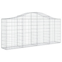 Produktbild för Gabioner bågformade 9 st 200x30x80/100 cm galvaniserat järn