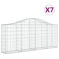 Produktbild för Gabioner bågformade 7 st 200x30x80/100 cm galvaniserat järn