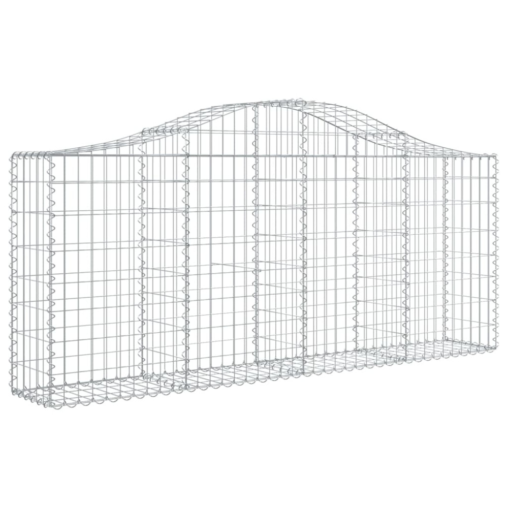 Produktbild för Gabioner bågformade 3 st 200x30x80/100 cm galvaniserat järn