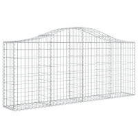 Produktbild för Gabioner bågformade 3 st 200x30x80/100 cm galvaniserat järn