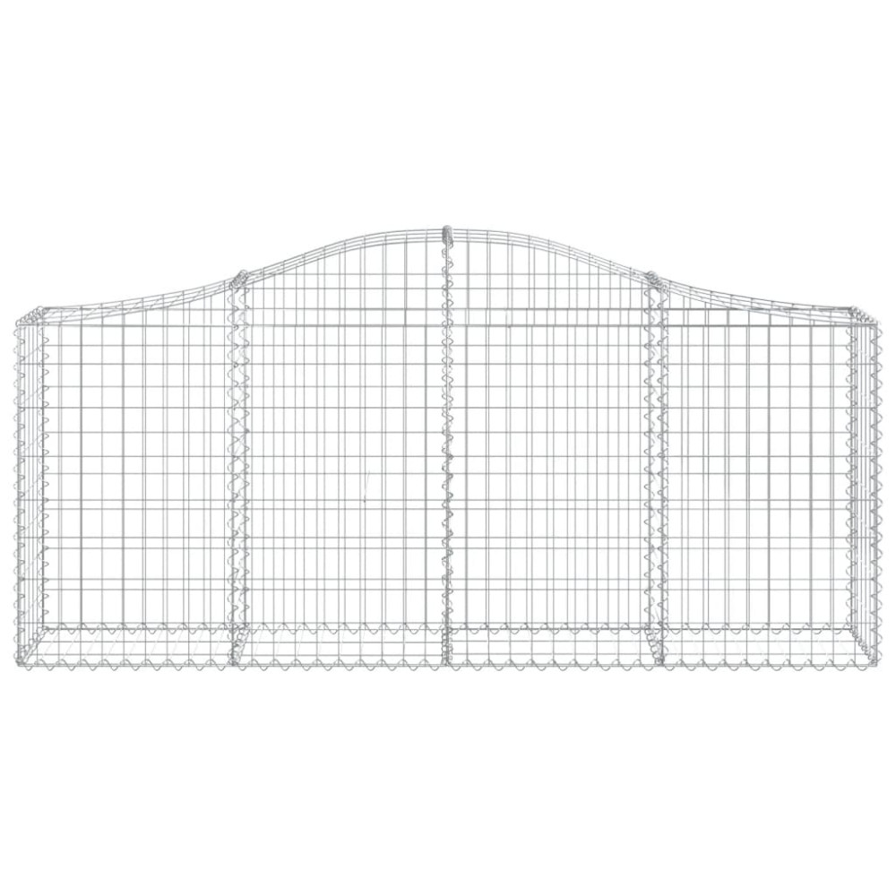 Produktbild för Gabioner bågformade 3 st 200x30x80/100 cm galvaniserat järn