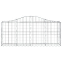 Produktbild för Gabioner bågformade 3 st 200x30x80/100 cm galvaniserat järn