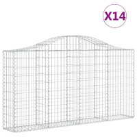 Produktbild för Gabioner bågformade 14 st 200x30x100/120 cm galvaniserat järn
