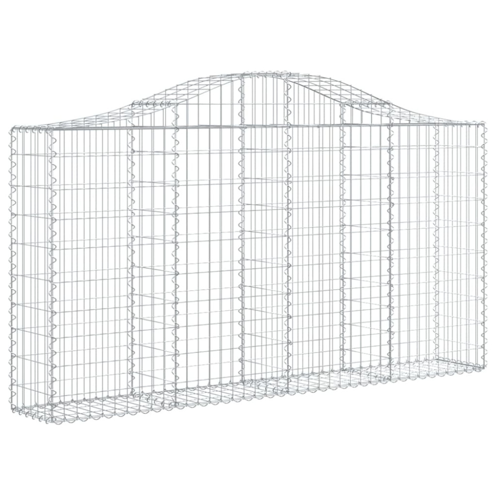 Produktbild för Gabioner bågformade 14 st 200x30x100/120 cm galvaniserat järn