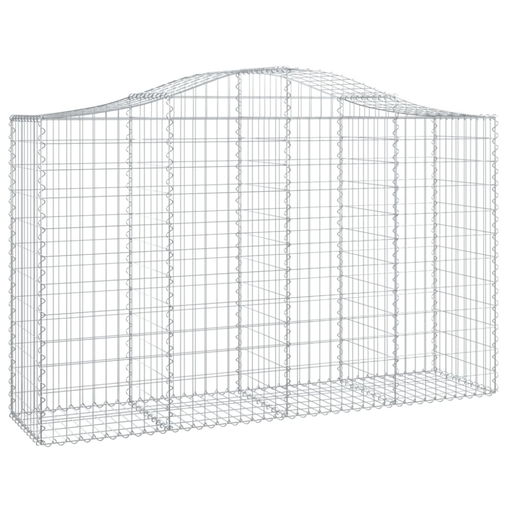 Produktbild för Gabioner bågformade 2 st 200x50x120/140 cm galvaniserat järn