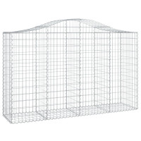 Produktbild för Gabioner bågformade 2 st 200x50x120/140 cm galvaniserat järn