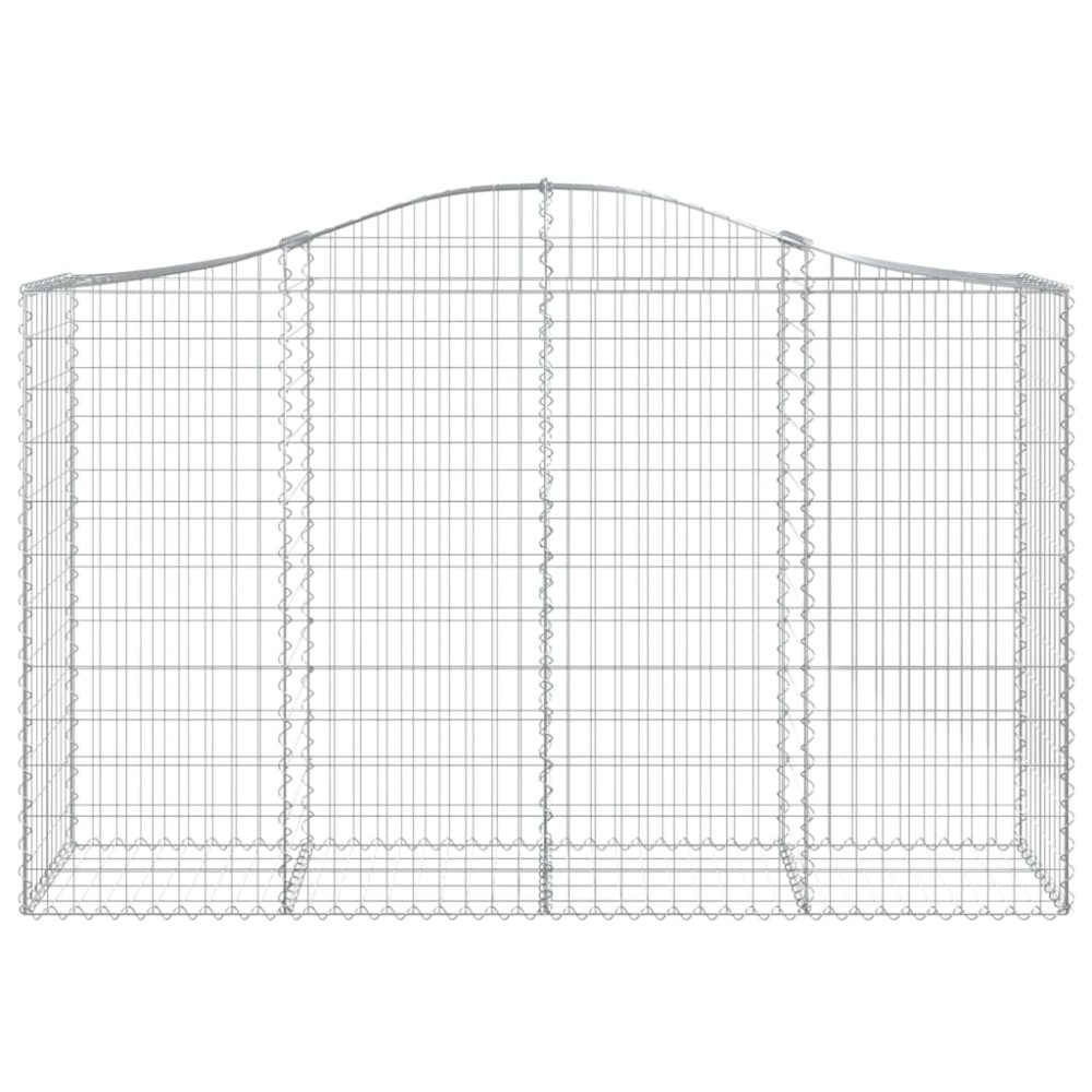 Produktbild för Gabioner bågformade 2 st 200x50x120/140 cm galvaniserat järn