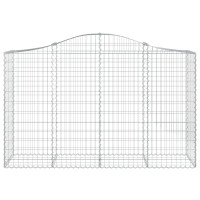 Produktbild för Gabioner bågformade 2 st 200x50x120/140 cm galvaniserat järn