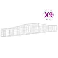 Produktbild för Gabioner bågformade 9 st 400x30x40/60 cm galvaniserat järn