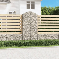 Produktbild för Gabion bågformad 100x30x200/220 cm galvaniserat järn