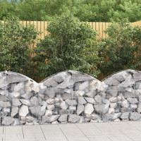 Produktbild för Gabion bågformad 100x30x60/80 cm galvaniserat järn