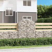 Produktbild för Gabion bågformad 100x30x120/140 cm galvaniserat järn