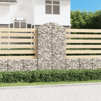 Produktbild för Gabion bågformad 100x30x180/200 cm galvaniserat järn