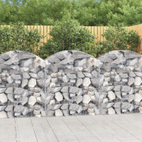 Produktbild för Gabion bågformad 100x50x100/120 cm galvaniserat järn