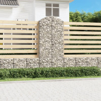 Produktbild för Gabion bågformad 100x30x220/240 cm galvaniserat järn