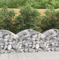 Produktbild för Gabion bågformad 100x50x60/80 cm galvaniserat järn