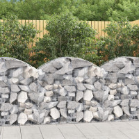 Produktbild för Gabion bågformad 100x50x80/100 cm galvaniserat järn