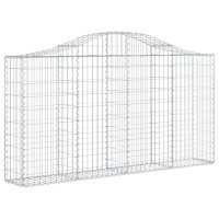 Produktbild för Gabioner bågformade 3 st 200x30x100/120 cm galvaniserat järn