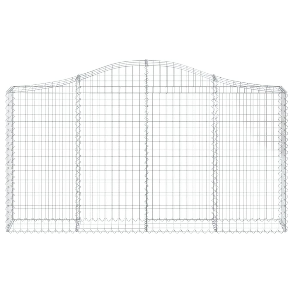 Produktbild för Gabioner bågformade 3 st 200x30x100/120 cm galvaniserat järn