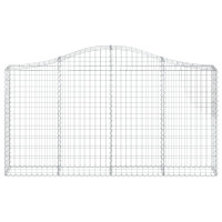 Produktbild för Gabioner bågformade 3 st 200x30x100/120 cm galvaniserat järn
