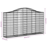 Produktbild för Gabioner bågformade 20 st 200x30x100/120 cm galvaniserat järn