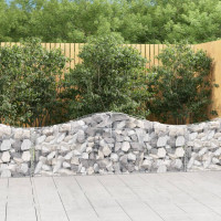 Produktbild för Gabion bågformad 3 st 200x30x60/80 cm galvaniserat järn