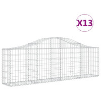 Produktbild för Gabioner bågformade 13 st 200x30x60/80 cm galvaniserat järn