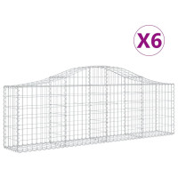 Produktbild för Gabioner bågformade 6 st 200x30x60/80 cm galvaniserat järn