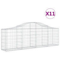 Produktbild för Gabioner bågformade 11 st 200x30x60/80 cm galvaniserat järn