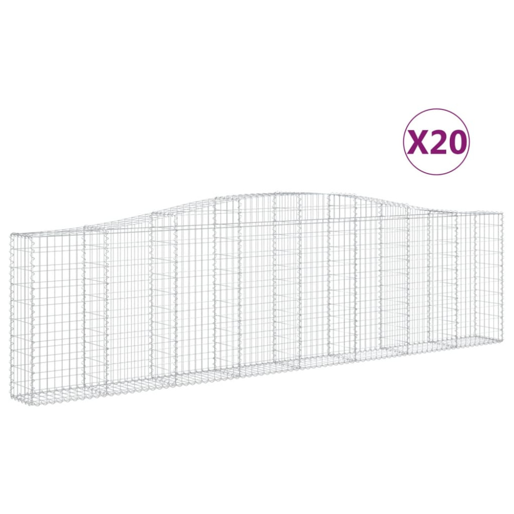 Produktbild för Gabioner bågformade 20 st 400x30x100/120 cm galvaniserat järn