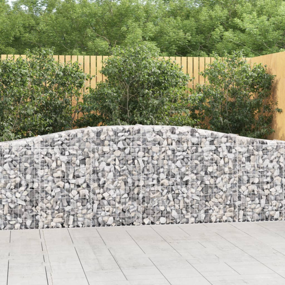 Produktbild för Gabioner bågformade 3 st 400x30x80/100 cm galvaniserat järn