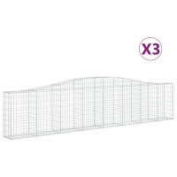 Produktbild för Gabioner bågformade 3 st 400x30x80/100 cm galvaniserat järn