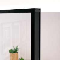 Miniatyr av produktbild för Innerdörr 93x201,5 cm härdat glas och aluminium slim