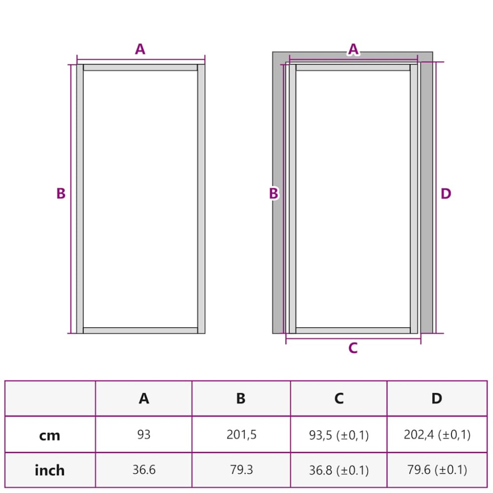 Produktbild för Innerdörr 93x201,5 cm härdat glas och aluminium slim