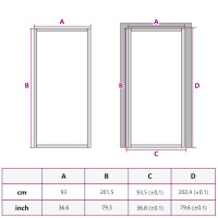 Produktbild för Innerdörr 93x201,5 cm härdat glas och aluminium slim