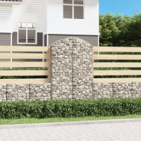 Produktbild för Gabion bågformad 100x50x160/180 cm galvaniserat järn