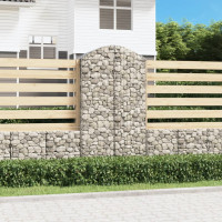 Produktbild för Gabion bågformad 100x50x180/200 cm galvaniserat järn